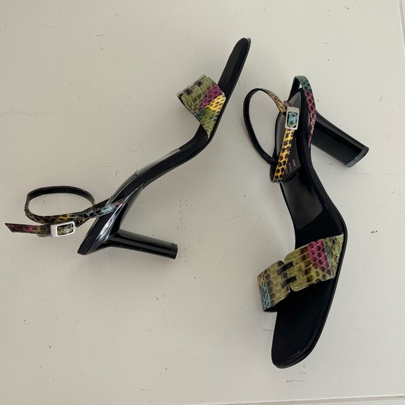 Impo Vixen Strappy Heeled Square Toe Multi-colored Snakeskin Strap Sandals, 7.5 - Picture 8 of 8